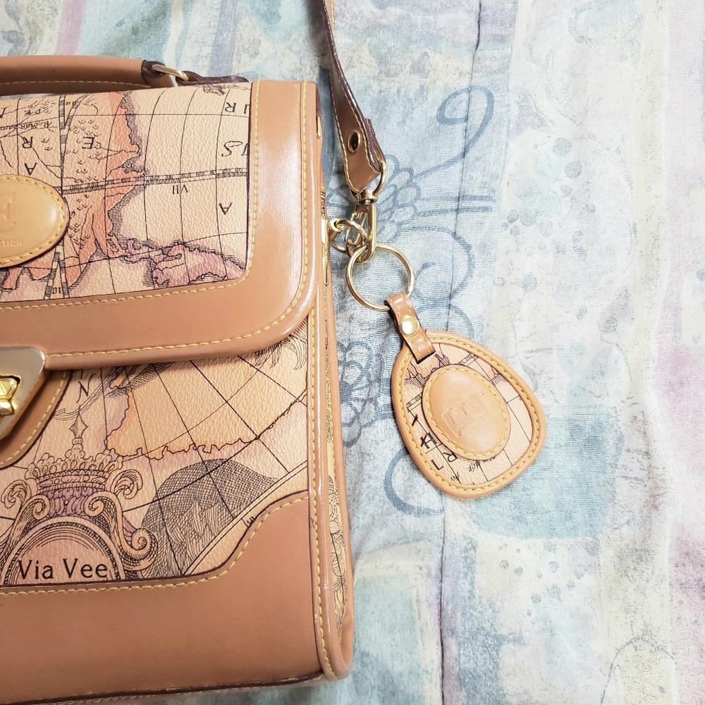 Tan Map Shoulder Bag - Picture 7 of 9